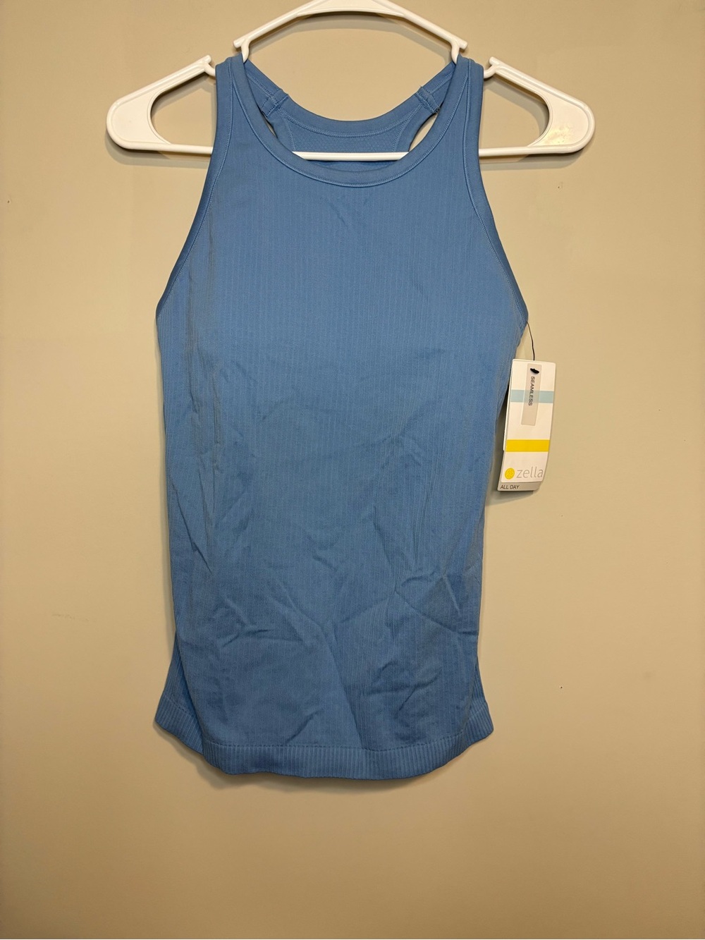 NWT - Zella Sky Blue Ribbed Athletic Tank - Racerback - Small